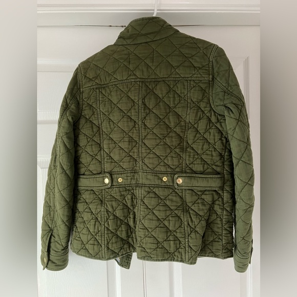 J Crew Quilted Downtown Jacket size small in deep moss (green) - Picture 3 of 5